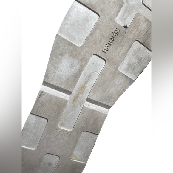 HERMES PLAYER SNEAKER Authentic Black Leather Slip On Soft Unisex 40 L 10 M 8 - Picture 13 of 16